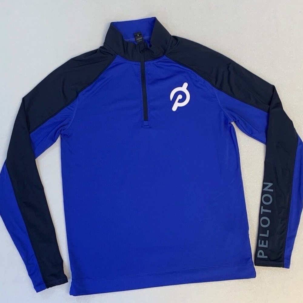 EUC Peloton Royal Blue and Black Performance Pullover